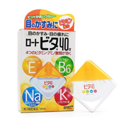 Капли для глаз витаминные увлажняющие Rohto Vita 40a 12 мл Япония