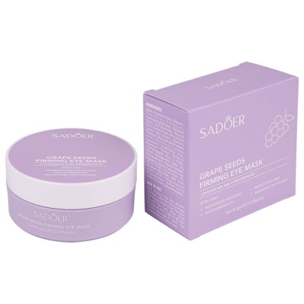 Антиоксидантные патчи для век с маслом виноградной косточки Sadoer, 60 шт