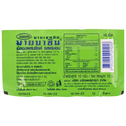 Пастилки Mybacin Lozenges от боли в горле