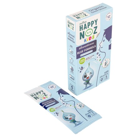 Пластырь голубой от заложенности носа с луковым маслом для детей Happy Noz 6 шт
